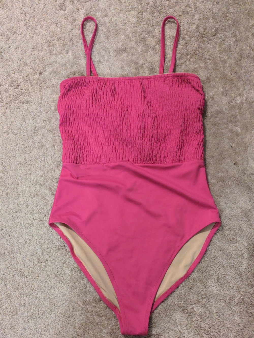 Old Navy Hot Pink Smocked One-Piece Swimsuit For Women